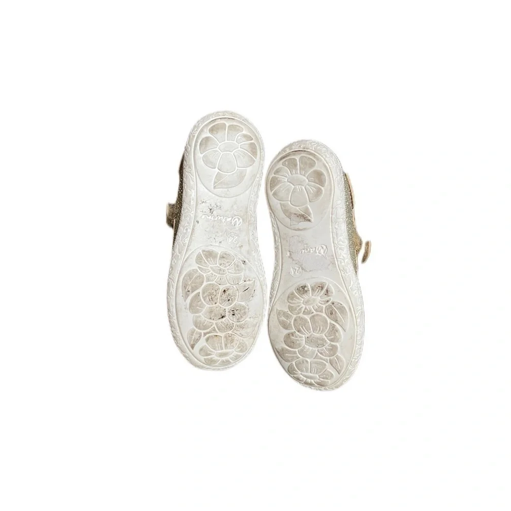 Naturino Gold Sparkle Pavia Mary Janes - Size EU24/US7